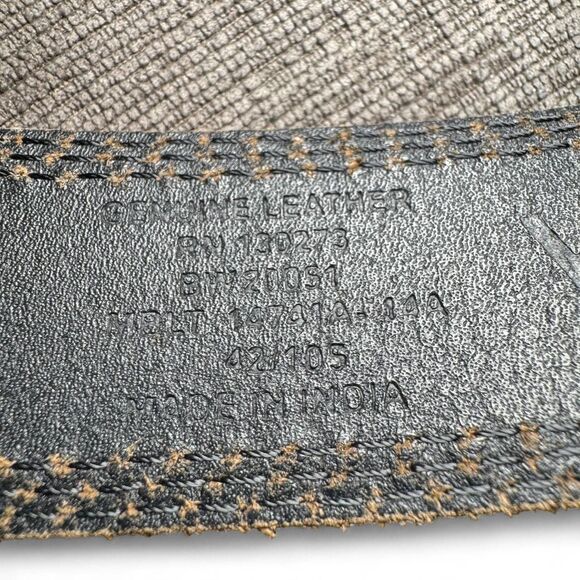 Wrangler Men’s Black Genuine Leather Belt Size 42 | 48” Length | 1.5” Width | Si - Picture 4 of 8